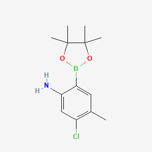 molecular formula C13H19BClNO2 B2403925 5-Chloro-4-methyl-2-(tetramethyl-1,3,2-dioxaborolan-2-yl)aniline CAS No. 2377608-30-3