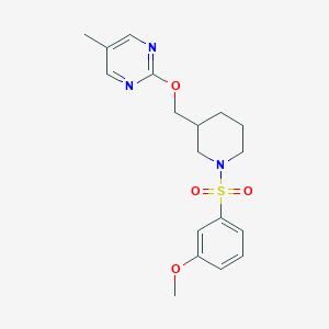 molecular formula C18H23N3O4S B2403927 2-[[1-(3-Methoxyphenyl)sulfonylpiperidin-3-yl]methoxy]-5-methylpyrimidine CAS No. 2379972-19-5