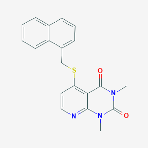 molecular formula C20H17N3O2S B2403929 1,3-Dimethyl-5-(naphthalen-1-ylmethylsulfanyl)pyrido[2,3-d]pyrimidine-2,4-dione CAS No. 899988-31-9