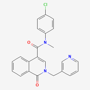 molecular formula C23H18ClN3O2 B2403933 N-(4-氯苯基)-N-甲基-1-氧代-2-(3-吡啶基甲基)-1,2-二氢-4-异喹啉甲酰胺 CAS No. 303995-30-4
