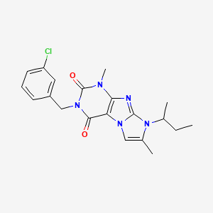 molecular formula C20H22ClN5O2 B2403936 8-(sec-butyl)-3-(3-chlorobenzyl)-1,7-dimethyl-1H-imidazo[2,1-f]purine-2,4(3H,8H)-dione CAS No. 919041-52-4