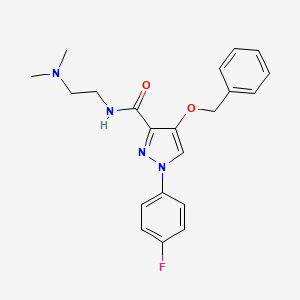 molecular formula C21H23FN4O2 B2403937 4-(benzyloxy)-N-(2-(dimethylamino)ethyl)-1-(4-fluorophenyl)-1H-pyrazole-3-carboxamide CAS No. 1170882-90-2