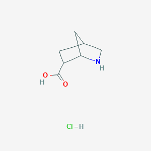 molecular formula C7H12ClNO2 B2403938 2-Azabicyclo[2.2.1]heptane-6-carboxylic acid hydrochloride CAS No. 1949816-37-8