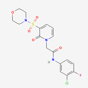 molecular formula C17H17ClFN3O5S B2403939 N-(3-chloro-4-fluorophenyl)-2-(3-(morpholinosulfonyl)-2-oxopyridin-1(2H)-yl)acetamide CAS No. 1251622-08-8