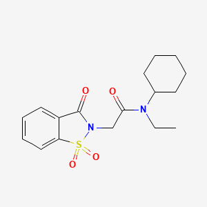 N-cyclohexyl-2-(1,1-dioxido-3-oxobenzo[d]isothiazol-2(3H)-yl)-N-ethylacetamide