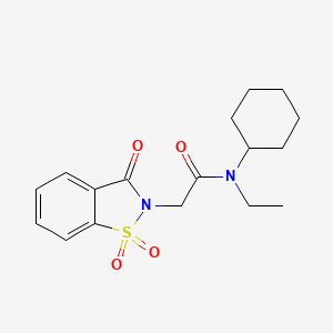 molecular formula C17H22N2O4S B2403945 N-环己基-N-乙基-2-(1,1,3-三氧代-1,2-苯并噻唑-2-基)乙酰胺 CAS No. 453514-97-1