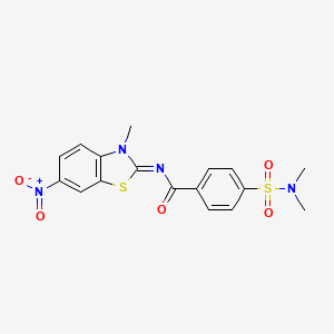 (E)-4-(N,N-dimethylsulfamoyl)-N-(3-methyl-6-nitrobenzo[d]thiazol-2(3H)-ylidene)benzamide