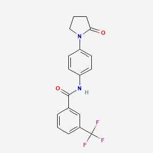 molecular formula C18H15F3N2O2 B2403953 N-(4-(2-oxopyrrolidin-1-yl)phenyl)-3-(trifluoromethyl)benzamide CAS No. 941992-68-3