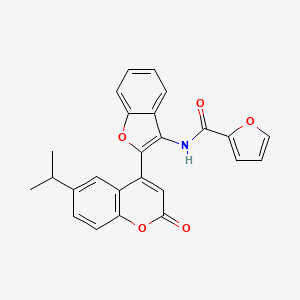 molecular formula C25H19NO5 B2403956 N-(2-(6-异丙基-2-氧代-2H-色烯-4-基)苯并呋喃-3-基)呋喃-2-甲酰胺 CAS No. 903186-66-3