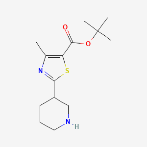 molecular formula C14H22N2O2S B2403963 Tert-butyl 4-methyl-2-piperidin-3-yl-1,3-thiazole-5-carboxylate CAS No. 2287310-48-7
