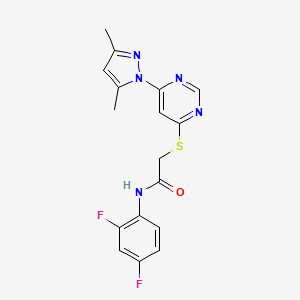molecular formula C17H15F2N5OS B2403964 N-(2,4-二氟苯基)-2-((6-(3,5-二甲基-1H-吡唑-1-基)嘧啶-4-基)硫代)乙酰胺 CAS No. 1251557-92-2