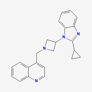 molecular formula C23H22N4 B2403966 4-[[3-(2-Cyclopropylbenzimidazol-1-yl)azetidin-1-yl]methyl]quinoline CAS No. 2380188-99-6