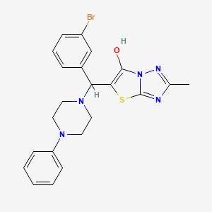 molecular formula C22H22BrN5OS B2403969 5-((3-溴苯基)(4-苯基哌嗪-1-基)甲基)-2-甲基噻唑并[3,2-b][1,2,4]三唑-6-醇 CAS No. 869343-56-6