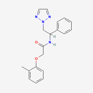 molecular formula C19H20N4O2 B2403975 N-(1-phenyl-2-(2H-1,2,3-triazol-2-yl)ethyl)-2-(o-tolyloxy)acetamide CAS No. 2034547-60-7
