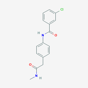 molecular formula C16H15ClN2O2 B240398 3-chloro-N-{4-[2-(methylamino)-2-oxoethyl]phenyl}benzamide 