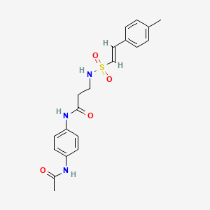 molecular formula C20H23N3O4S B2403987 N-(4-acetamidophenyl)-3-[[(E)-2-(4-methylphenyl)ethenyl]sulfonylamino]propanamide CAS No. 930062-02-5