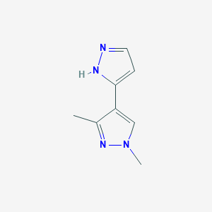 molecular formula C8H10N4 B2403991 1',3'-二甲基-1H,1'H-3,4'-联吡唑 CAS No. 1006356-56-4