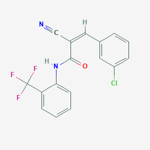 molecular formula C17H10ClF3N2O B2403992 (Z)-3-(3-Chlorophenyl)-2-cyano-N-[2-(trifluoromethyl)phenyl]prop-2-enamide CAS No. 877962-45-3