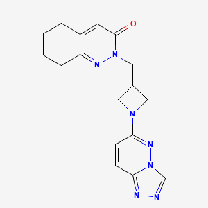 molecular formula C17H19N7O B2403997 2-[(1-{[1,2,4]三唑并[4,3-b]嘧啶-6-基}氮杂环丁-3-基)甲基]-2,3,5,6,7,8-六氢苯并环辛-3-酮 CAS No. 2198645-65-5