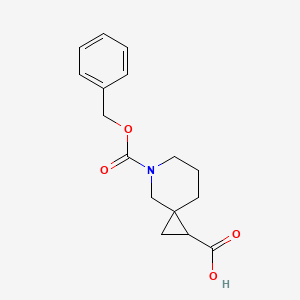 molecular formula C16H19NO4 B2404013 5-Phenylmethoxycarbonyl-5-azaspiro[2.5]octane-2-carboxylic acid CAS No. 150543-52-5
