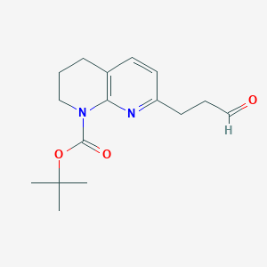 molecular formula C16H22N2O3 B2404015 7-(3-oxopropyl)-3,4-dihydro-1,8-naphthyridine-1(2H)-carboxylate de tert-butyle CAS No. 755042-83-2