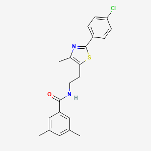 molecular formula C21H21ClN2OS B2404017 N-(2-(2-(4-chlorophenyl)-4-methylthiazol-5-yl)ethyl)-3,5-dimethylbenzamide CAS No. 933199-82-7