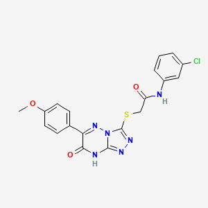 molecular formula C19H15ClN6O3S B2404021 N-(3-chlorophenyl)-2-{[6-(4-methoxyphenyl)-7-oxo-7,8-dihydro[1,2,4]triazolo[4,3-b][1,2,4]triazin-3-yl]sulfanyl}acetamide CAS No. 898484-67-8