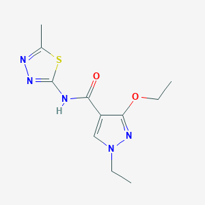 molecular formula C11H15N5O2S B2404035 3-ethoxy-1-ethyl-N-(5-methyl-1,3,4-thiadiazol-2-yl)-1H-pyrazole-4-carboxamide CAS No. 1014070-38-2