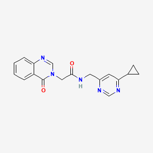 molecular formula C18H17N5O2 B2404040 N-((6-cyclopropylpyrimidin-4-yl)methyl)-2-(4-oxoquinazolin-3(4H)-yl)acetamide CAS No. 2176201-69-5