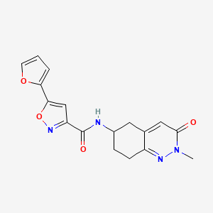 molecular formula C17H16N4O4 B2404066 5-(furan-2-yl)-N-(2-methyl-3-oxo-2,3,5,6,7,8-hexahydrocinnolin-6-yl)isoxazole-3-carboxamide CAS No. 2034319-95-2