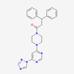 1-(4-(6-(1H-1,2,4-triazol-1-yl)pyrimidin-4-yl)piperazin-1-yl)-3,3-diphenylpropan-1-one