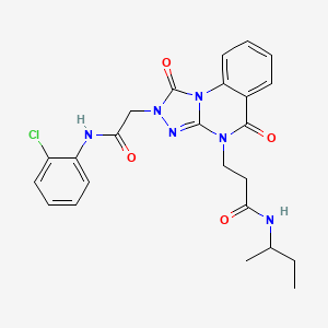 molecular formula C24H25ClN6O4 B2404080 N-(sec-butyl)-3-(2-(2-((2-chlorophenyl)amino)-2-oxoethyl)-1,5-dioxo-1,2-dihydro-[1,2,4]triazolo[4,3-a]quinazolin-4(5H)-yl)propanamide CAS No. 1243065-70-4