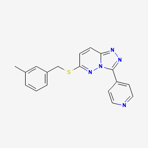 molecular formula C18H15N5S B2404092 6-[(3-Methylphenyl)methylsulfanyl]-3-pyridin-4-yl-[1,2,4]triazolo[4,3-b]pyridazine CAS No. 868970-22-3