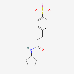 molecular formula C14H18FNO3S B2404093 4-[3-(Cyclopentylamino)-3-oxopropyl]benzenesulfonyl fluoride CAS No. 2208968-95-8