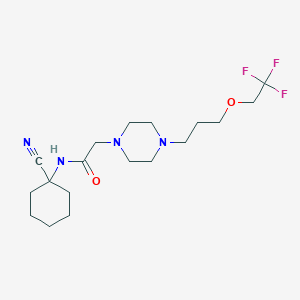 molecular formula C18H29F3N4O2 B2404094 N-(1-cyanocyclohexyl)-2-{4-[3-(2,2,2-trifluoroethoxy)propyl]piperazin-1-yl}acetamide CAS No. 1222969-30-3