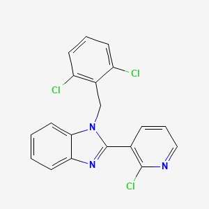 molecular formula C19H12Cl3N3 B2404099 2-(2-chloro-3-pyridinyl)-1-(2,6-dichlorobenzyl)-1H-1,3-benzimidazole CAS No. 338411-23-7