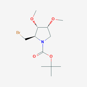 molecular formula C12H22BrNO4 B2404102 Tert-butyl (2R,3S,4R)-2-(bromomethyl)-3,4-dimethoxypyrrolidine-1-carboxylate CAS No. 2550997-58-3