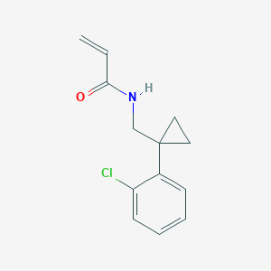 molecular formula C13H14ClNO B2404109 N-[[1-(2-Chlorophenyl)cyclopropyl]methyl]prop-2-enamide CAS No. 2189498-27-7