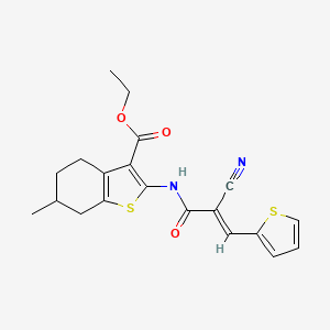 (E)-ethyl 2-(2-cyano-3-(thiophen-2-yl)acrylamido)-6-methyl-4,5,6,7-tetrahydrobenzo[b]thiophene-3-carboxylate