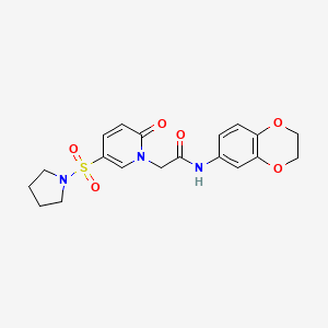 N-(2,3-dihydro-1,4-benzodioxin-6-yl)-2-(2-oxo-5-pyrrolidin-1-ylsulfonylpyridin-1-yl)acetamide