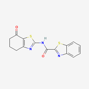 molecular formula C15H11N3O2S2 B2404115 N-(7-オキソ-4,5,6,7-テトラヒドロベンゾ[d]チアゾール-2-イル)ベンゾ[d]チアゾール-2-カルボキサミド CAS No. 1206995-55-2