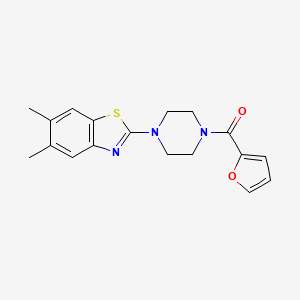 molecular formula C18H19N3O2S B2404120 (4-(5,6-Dimethylbenzo[d]thiazol-2-yl)piperazin-1-yl)(furan-2-yl)methanone CAS No. 899748-86-8