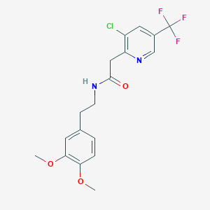 molecular formula C18H18ClF3N2O3 B2404122 2-[3-氯-5-(三氟甲基)吡啶-2-基]-N-[2-(3,4-二甲氧基苯基)乙基]乙酰胺 CAS No. 478079-17-3