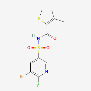 N-[(5-bromo-6-chloropyridin-3-yl)sulfonyl]-3-methylthiophene-2-carboxamide