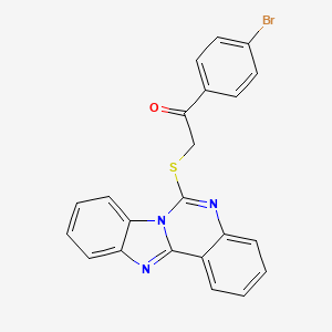 2-(Benzimidazo[1,2-c]quinazolin-6-ylthio)-1-(4-bromophenyl)ethanone