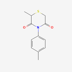 molecular formula C12H13NO2S B2404143 2-Methyl-4-(4-methylphenyl)-3,5-thiomorpholinedione CAS No. 344266-83-7