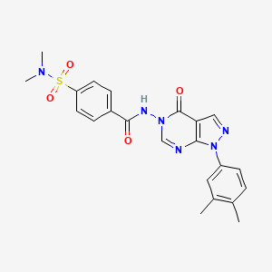 molecular formula C22H22N6O4S B2404147 N-(1-(3,4-dimethylphenyl)-4-oxo-1H-pyrazolo[3,4-d]pyrimidin-5(4H)-yl)-4-(N,N-dimethylsulfamoyl)benzamide CAS No. 899967-62-5
