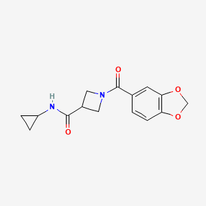1-(benzo[d][1,3]dioxole-5-carbonyl)-N-cyclopropylazetidine-3-carboxamide
