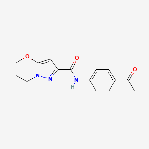 molecular formula C15H15N3O3 B2404149 N-(4-acetylphenyl)-6,7-dihydro-5H-pyrazolo[5,1-b][1,3]oxazine-2-carboxamide CAS No. 1428360-37-5