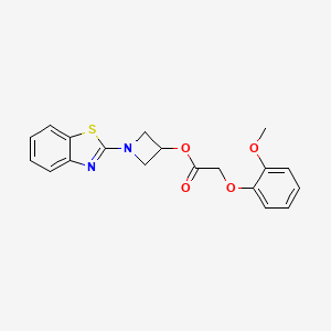 molecular formula C19H18N2O4S B2404150 1-(Benzo[d]thiazol-2-yl)azetidin-3-yl 2-(2-methoxyphenoxy)acetate CAS No. 1396861-10-1
